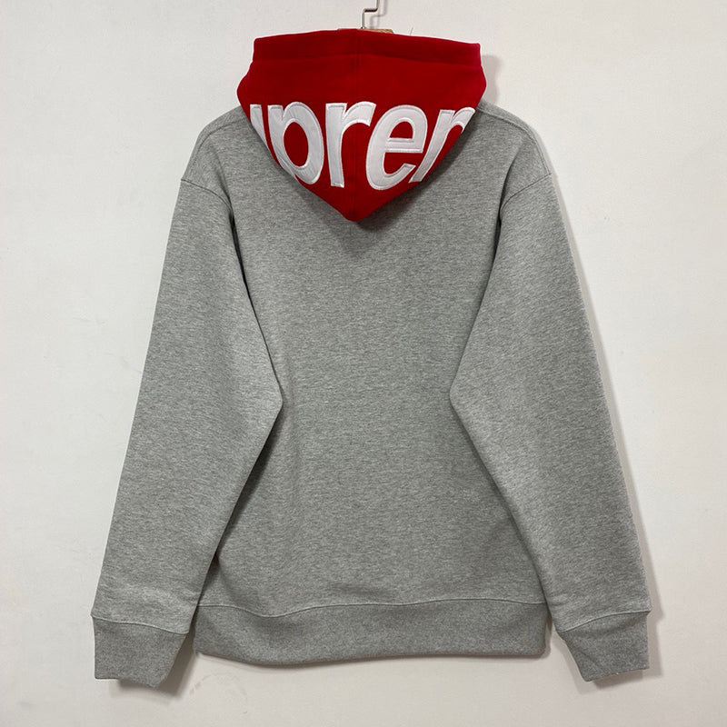 Supreme Contrast Hooded Sweatshirt Heather Grey – Tenisshop.la