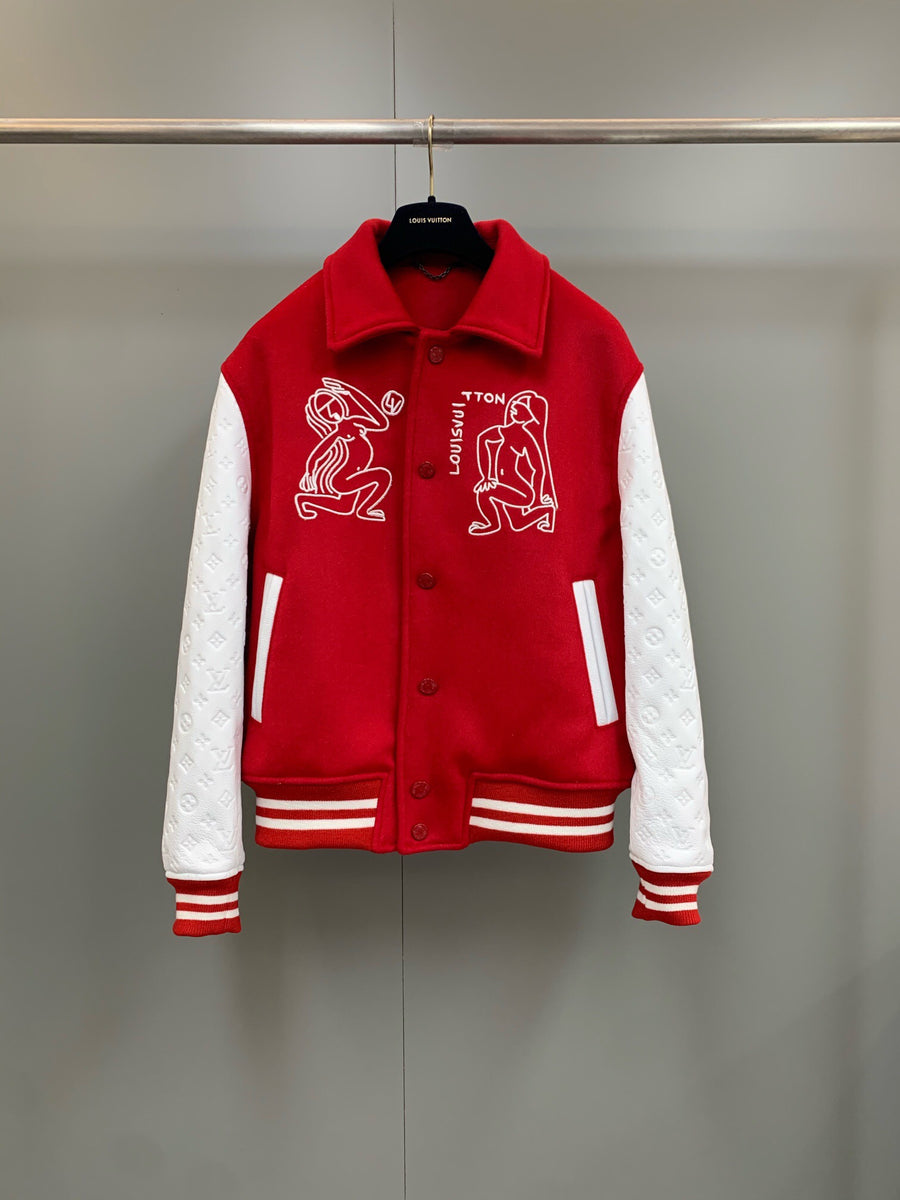 red lv varsity jacket