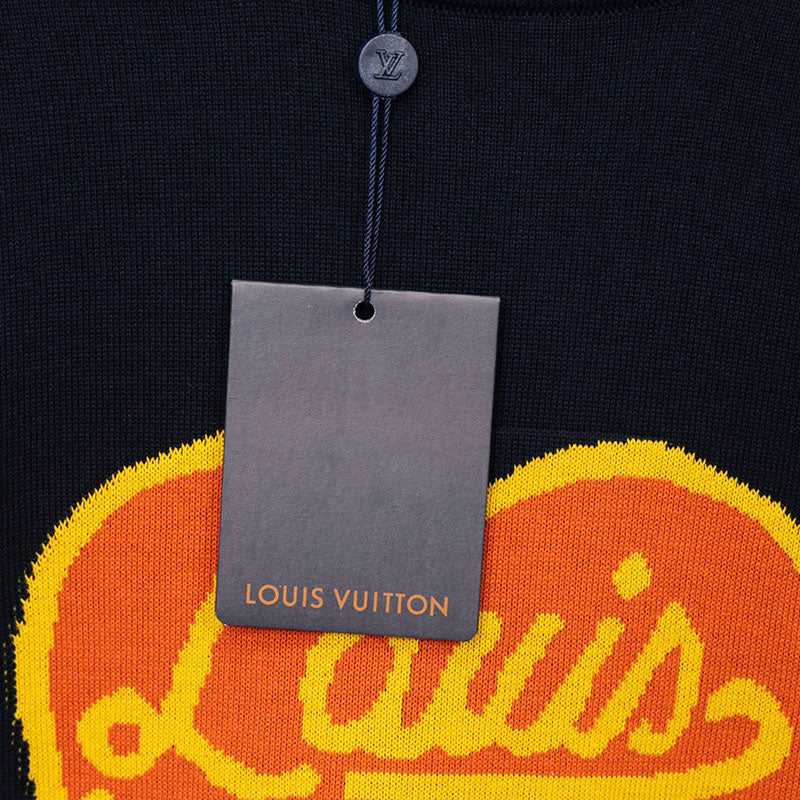 Louis Vuitton x Nigo Made Heart Intarsia Crewneck Knit Sz L