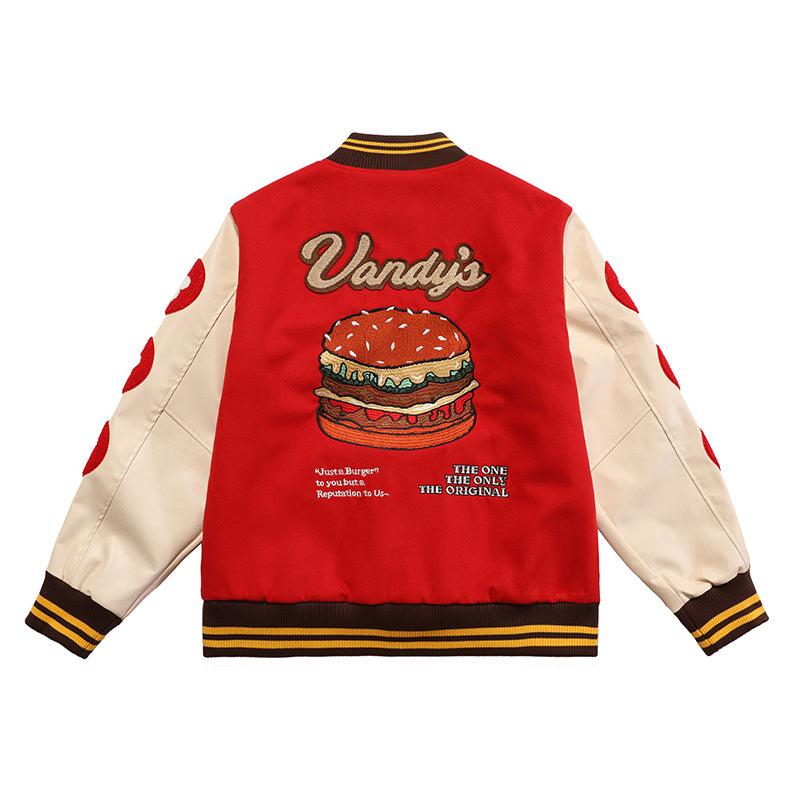 Vandy The Pink 4 Year Anniversary Varsity Jacket Red Burger – Tenisshop.la