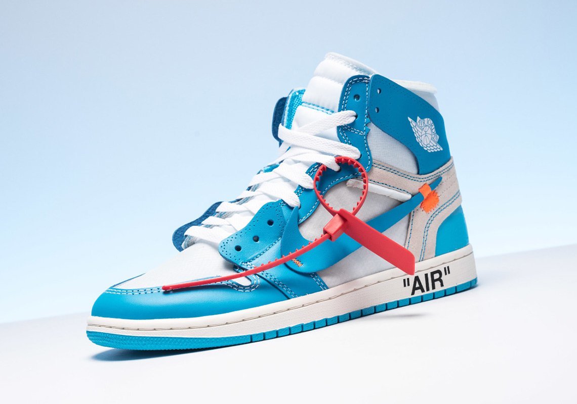 Nike x Off-White Air Jordan 1 Energy (White, Dark Powder Blue & Cone)