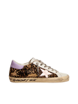 Golden Goose Super-Star LTD leopard-print pony skin with salmon-colored laminated leather star