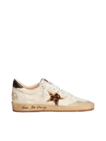 Golden Goose SUPERSTAR Ball Star sneakers with pony-effect leather star with leopard print and black leather heel tab