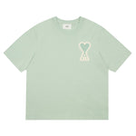AMI Paris Oversized Logo-Appliquéd Cotton-Jersey T-Shirt Light Green