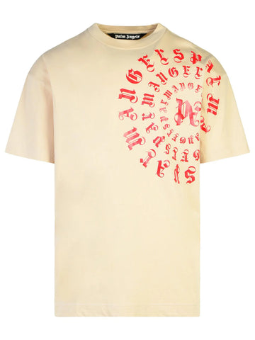 Palm Angels 'Vertigo' Beige Cotton T Shirt
