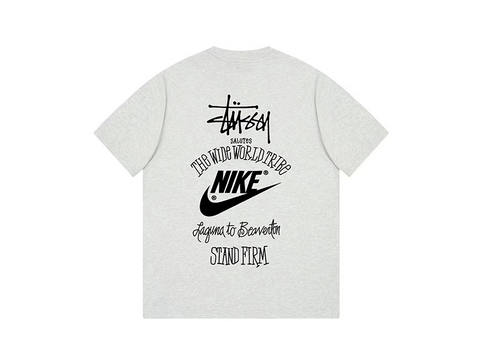 Nike x Stussy The Wide World Tribe T-Shirt Grey