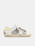 Golden Goose Super-Star LTD leather and glitter with colorful heel tab