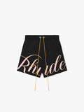 RHUDE GP SCRIPT LOGO KNIT SHORT