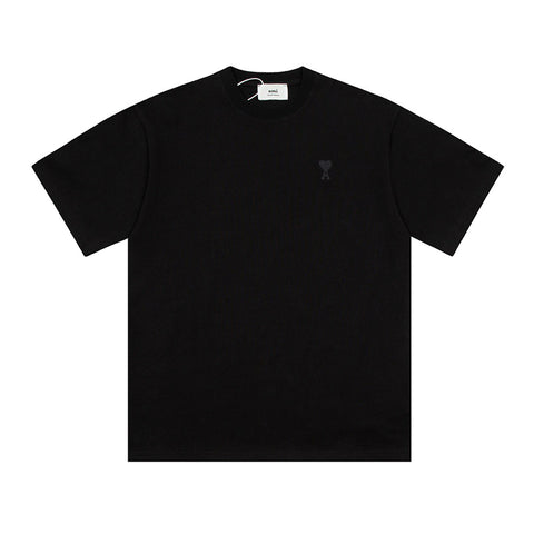 Ami Paris Ami de Coeur Organic Cotton T-Shirt Black