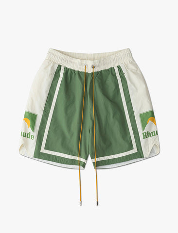 RHUDE colourblock track shorts Green