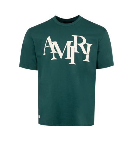 AMIRI Staggered Logo T-Shirt Green