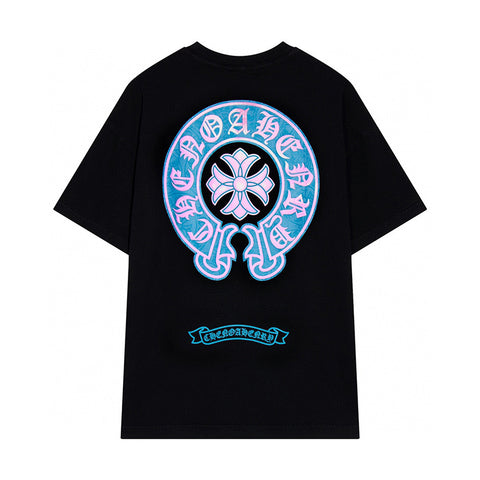 Chrome Hearts - Horseshoe Blue T-Shirt Black