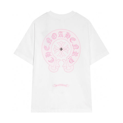 Chrome Hearts - Horseshoe Pink Cross Fleur Pin T-shirt White