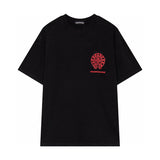 Chrome Hearts - Horseshoe Logo Red +Black Diamond Wash T-Shirt Grey