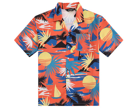 Palm Angels Silk Hawaiian Bowling Shirt