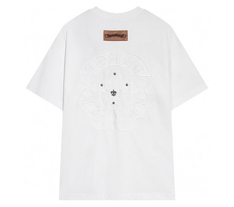 Chrome Hearts - Horseshoe Logo + Fleur de Lis Pin T-Shirt White