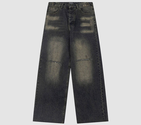 Balenciaga Black Faded Distressed Baggy Jeans