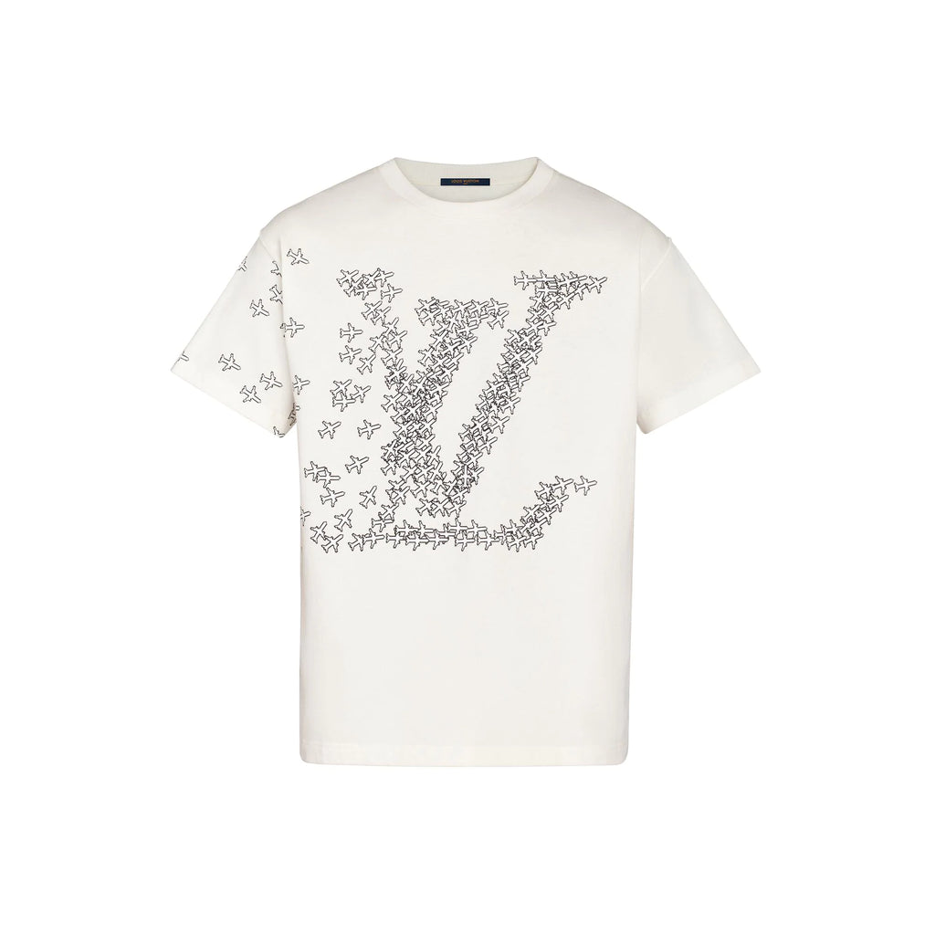 LOUIS VUITTON LV STITCH PRINT AND EMBROIDERED T-SHIRT