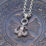 Chrome Hearts - Diamond  Fleur de Lys Necklace Silver