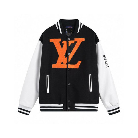 Louis Vuitton LV Varsity Jacket Black Orange