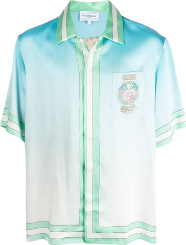 CASABLANCA Cuban Collar Silk Sleeve Shirt Casa Sport