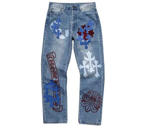 Chrome Hearts Vintage Levi's Stencil Cross Patch Denim