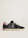 Golden Goose LTD sneakers in metallic camouflage nappa leather with black suede star and pink leather