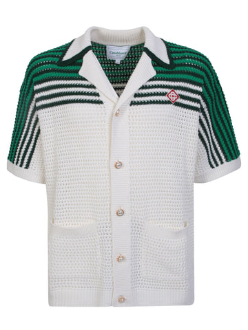 CASABLANCA Tennis Crochet Shirt in Green