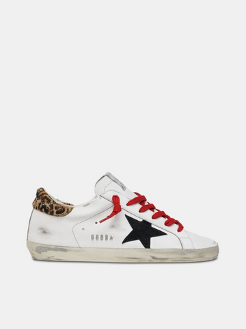 Golden Goose Super-Star leopard-print heel tab and red laces
