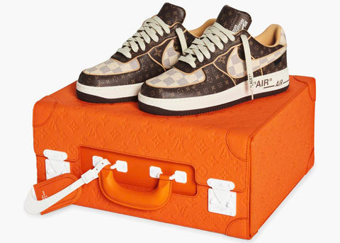 Nike Air Force 1 Low Louis Vuitton Monogram Brown Damier Azur Suitcase