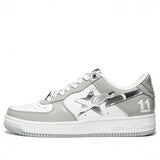 A Bathing Ape Bape Sta Low  Patent White and Gray