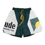 Rhude Panel Logo Shorts Green/White/Multi
