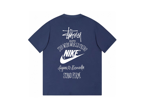 Nike x Stussy The Wide World Tribe T-Shirt Navy