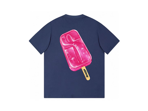 Stussy Popsicle T-Shirt Navy/Pink