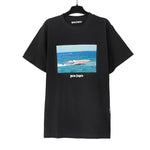 Palm Angels Getty Speedboat T Shirt Black