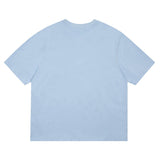 AMI Paris Oversized Logo-Appliquéd Cotton-Jersey T-Shirt Light Blue