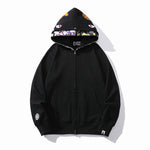 BAPE US Limited Collection Shark Full Zip Double Hoodie Black