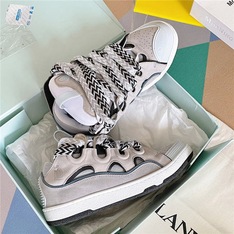 Lanvin SSENSE Exclusive Gray & Navy Flash-X Sneakers