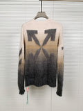 Off-White Diag Arrow Brushed Knit Crewneck Brown