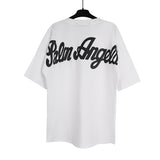 Palm Angels Logo Print Over Cotton T-shirt White