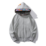 BAPE US Limited Collection Shark Full Zip Double Hoodie Grey