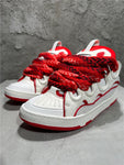 Lanvin Curb Sneaker White Red