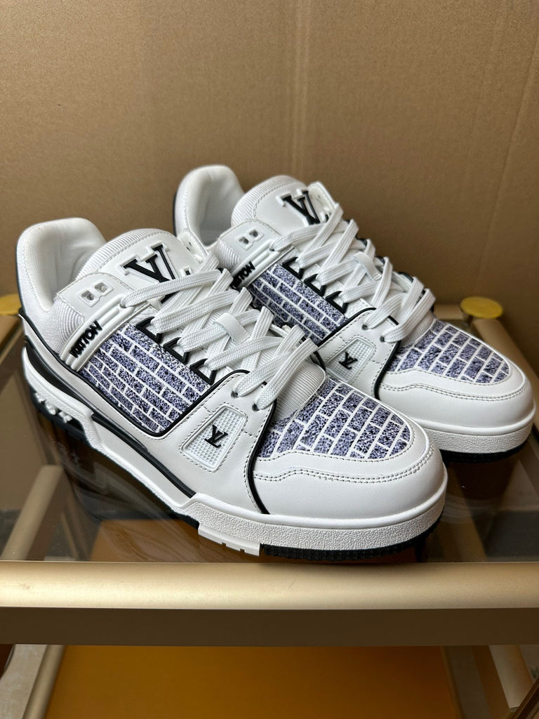Louis Vuitton Silver LV Trainer Sneakers UK 7.5 | 8.5