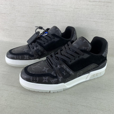 Louis Vuitton Black/Grey Leather LV Trainer Sneakers Size 41 Louis Vuitton