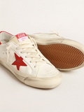 Golden Goose SUPERSTAR LTD in nappa with red star and heel tab