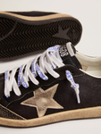 Golden Goose Black canvas Ball Star sneakers with platinum-colored star
