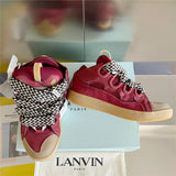Lanvin Curb Sneakers In Burgundy