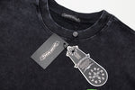 Chrome Hearts - Horseshoe Logo Green +Black Diamond Wash T-Shirt Grey