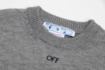 Off White arrow sickle planet jacquard sweater Grey