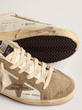 Golden Goose Super-Star White leather with dove-gray suede inserts and all-over